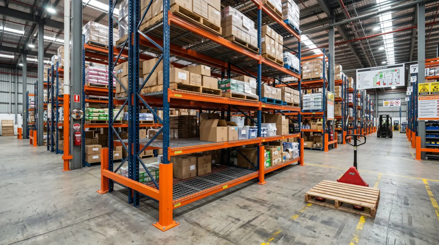 Material handling equipment and warehouse accessories in a Greater Houston warehouse
